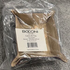 Boconi Tan and Brown Canvas Leather Tray